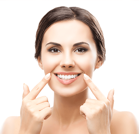 An woman showing off her smile.